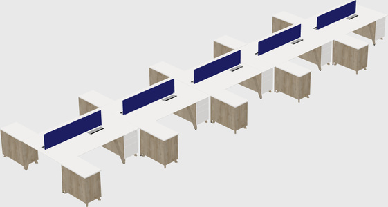 L-shaped shared desk