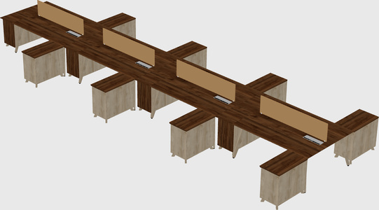 L-shaped shared desk
