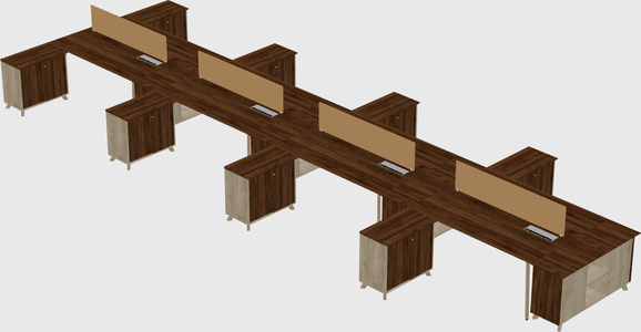L-shaped shared desk