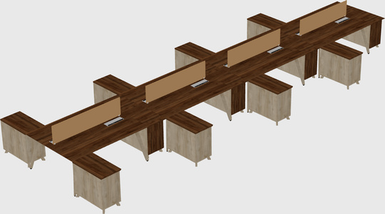 L-shaped shared desk