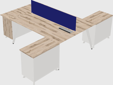 L-shaped shared desk