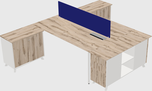 L-shaped shared desk