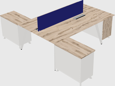 L-shaped shared desk