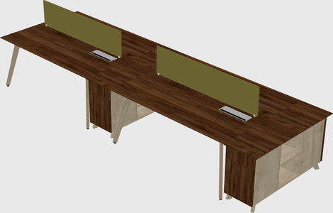 Rectangular shared desk