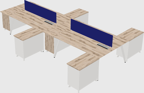 L-shaped shared desk