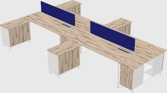 L-shaped shared desk