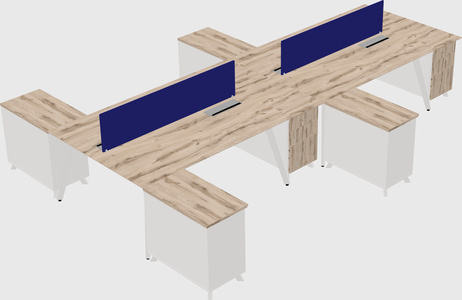 L-shaped shared desk