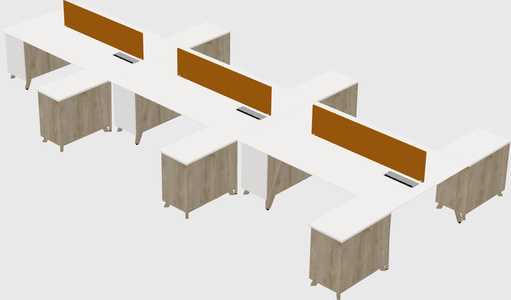 L-shaped shared desk