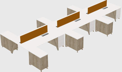 L-shaped shared desk