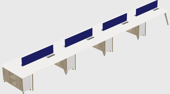 Rectangular shared desk