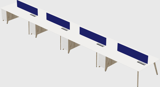 Rectangular shared desk