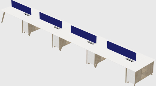 Rectangular shared desk