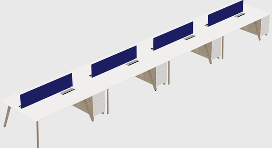 Rectangular shared desk