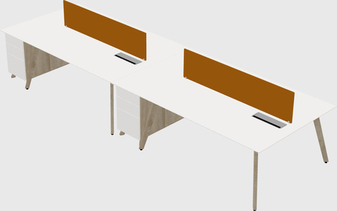 Rectangular shared desk