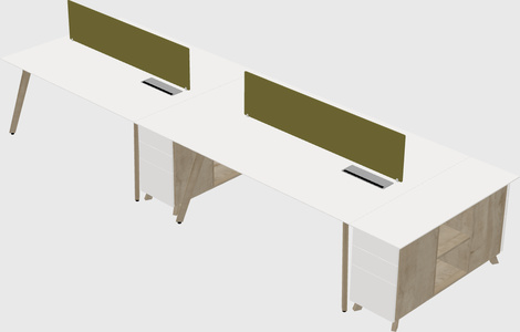 Mesa compartilhada retangular