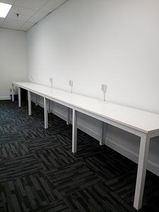 Shared l-shaped desk