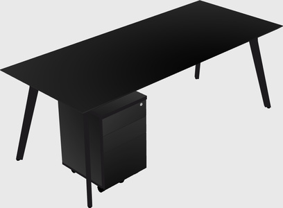 Modern Spacious Rectangular Executive Desk/table - Solid Wood Frame