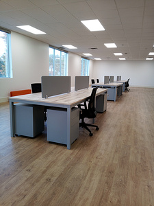 Shared l-shaped desk