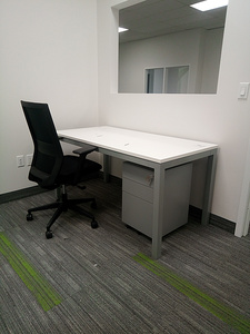 Parallel desk + file cabinet
