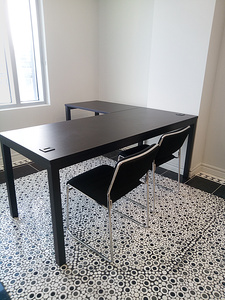 Shared l-shaped desk