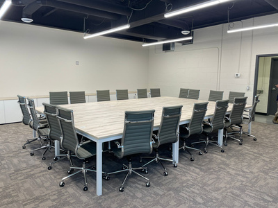 Shared l-shaped desk