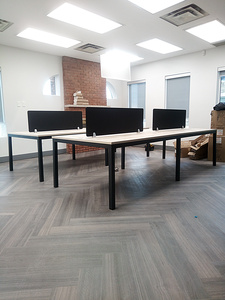 Shared l-shaped desk
