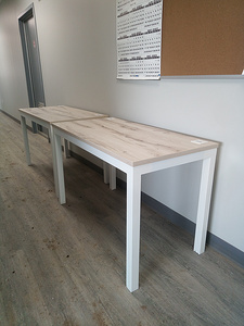 Shared l-shaped desk