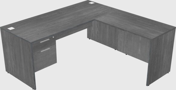 L-shaped Desk - Wooden Base