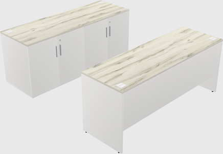 Parallel desk with credenza