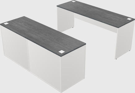 Parallel desk with credenza