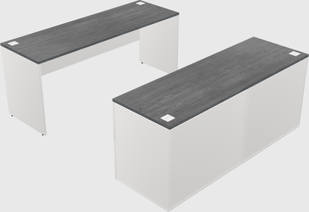 Parallel desk with credenza