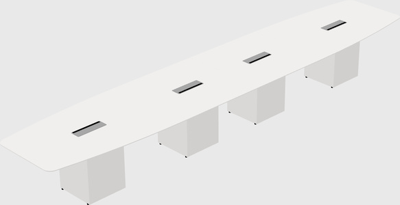 Boat-shaped meeting table