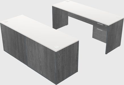 Parallel desk with credenza