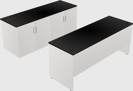Parallel desk with credenza