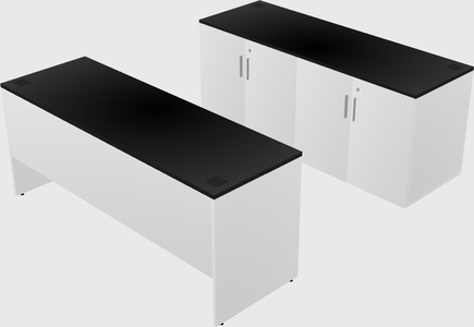 Parallel desk with credenza