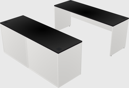 Parallel desk with credenza