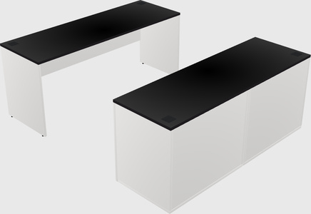 Parallel desk with credenza