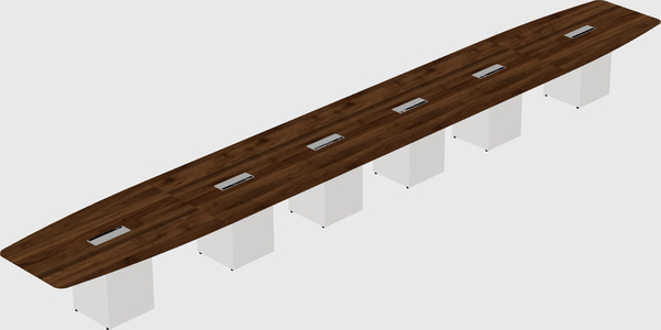 Boat-shaped meeting table