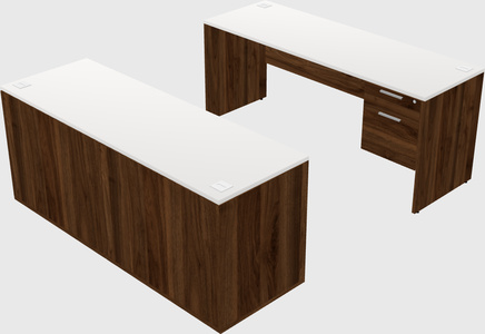 Parallel desk with credenza