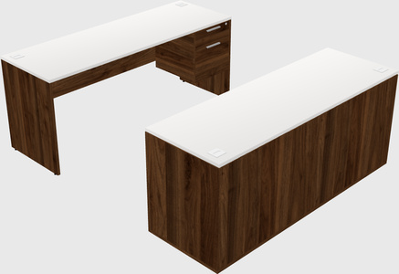 Parallel desk with credenza