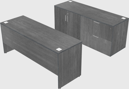 Parallel desk with credenza
