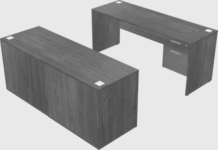 Parallel desk with credenza