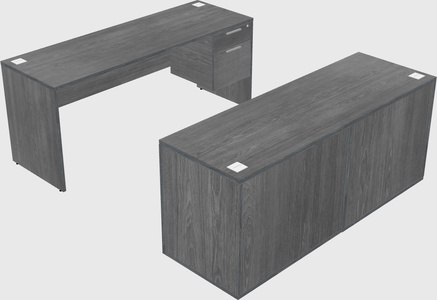 Parallel desk with credenza