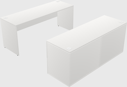 Parallel desk with credenza