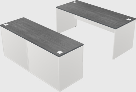 Parallel desk with credenza