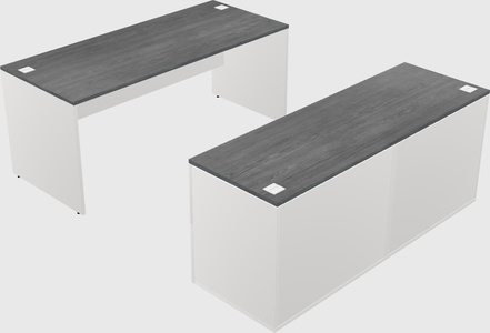 Parallel desk with credenza