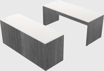 Parallel desk with credenza