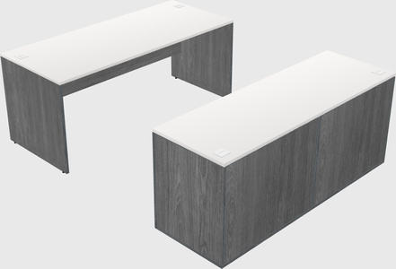 Parallel desk with credenza