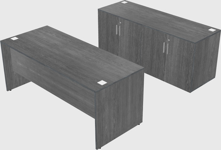 Parallel desk with credenza