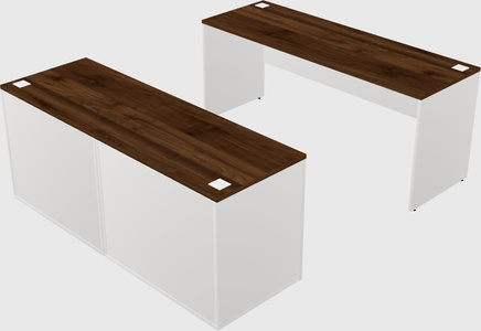 Parallel desk with credenza